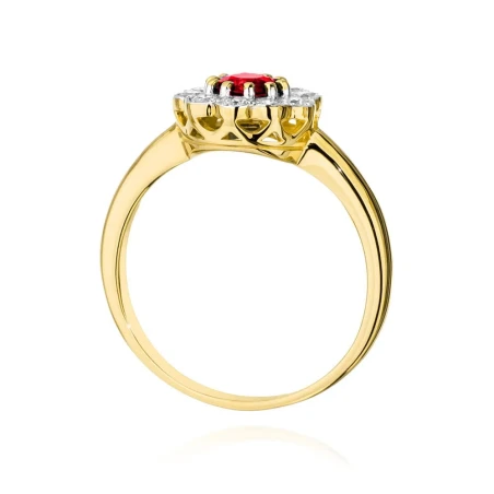 Złoty pierścionek z rubinem 0,60ct