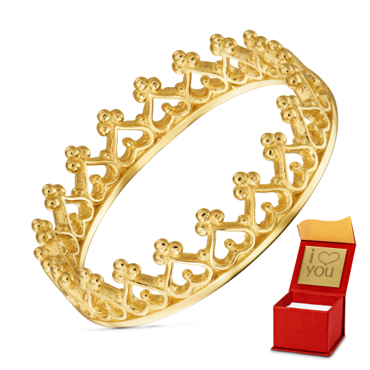 Złoty pierścionek korona 333