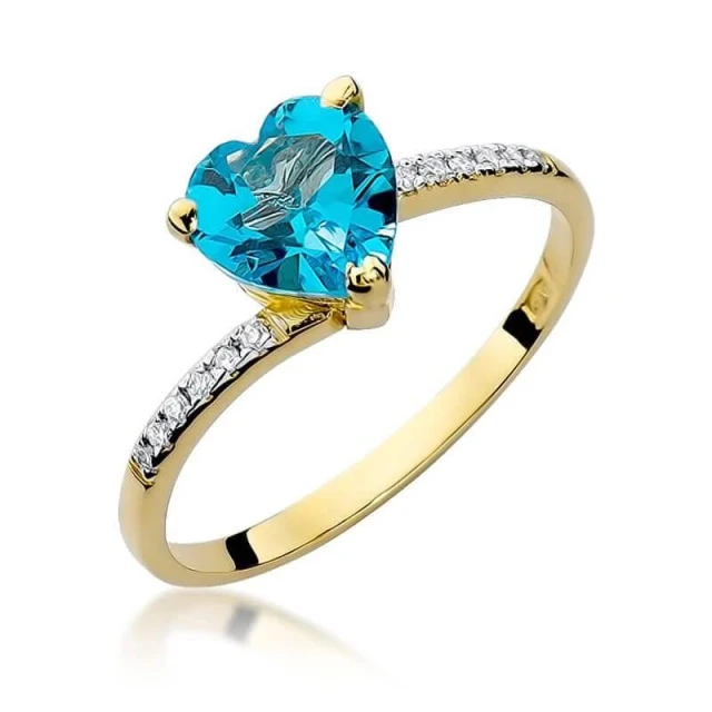 Gold ring 585 mit diamanttopaz 1,20ct