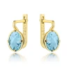 ⭐ Kolczyki złote z kolekcji "COLORFUL STONE" z eleganckim zapięciem - topaz owal ♥ Ergold