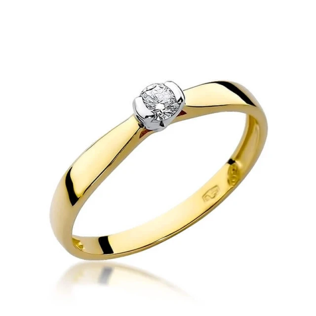 Gold Ring 585 mit Diamant Diamant Diamant 0.10ct
