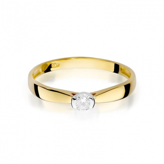 Złoty pierścionek z diamentem EY-223 0,10ct