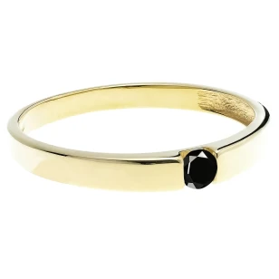 Goldener Ring schwarzer Stein Versuch 585 P1.114cP | ergold