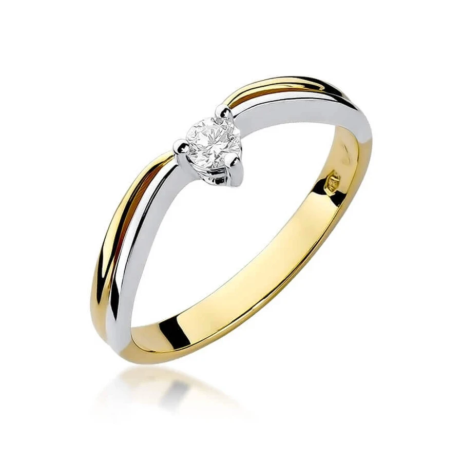 Złoty pierścionek z diamentem EY-261 0,15ct