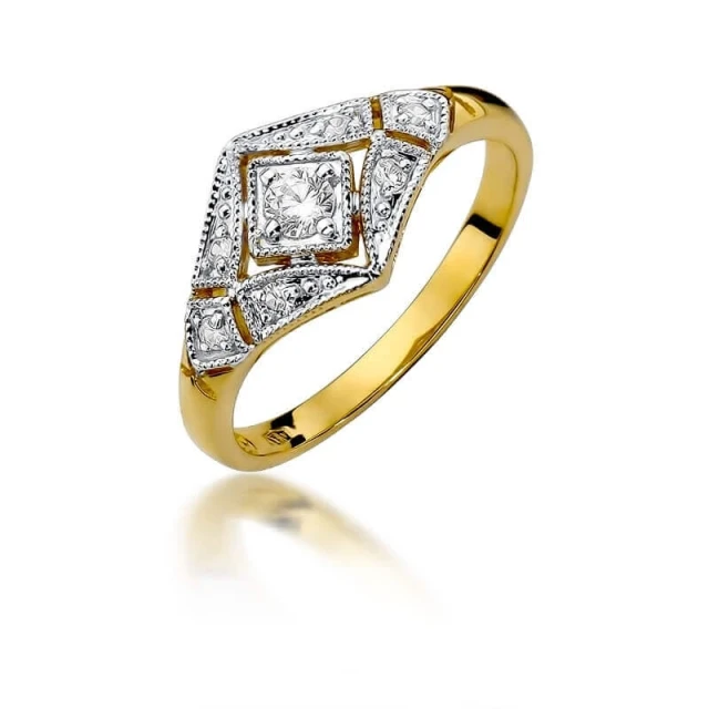 Gold Ring 585 mit Diamant Diamant Diamant 0.10ct