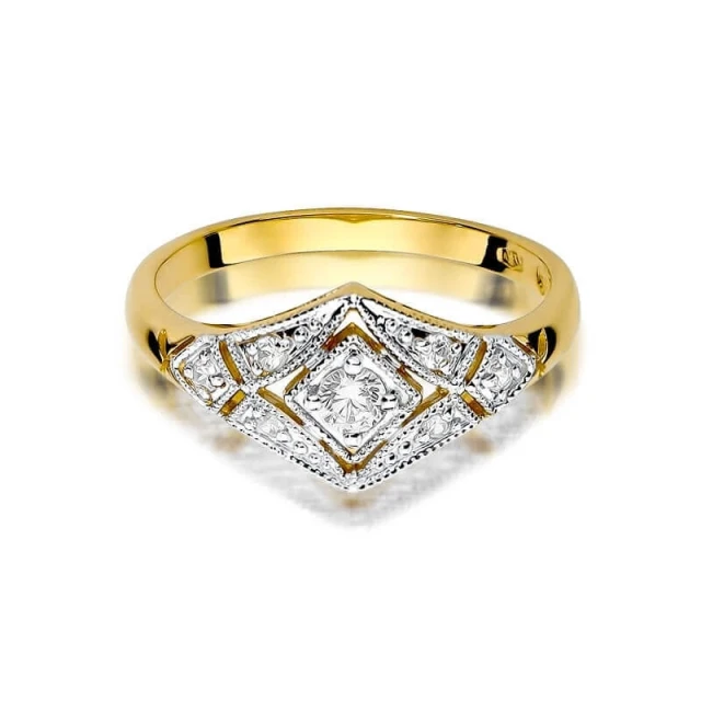 Gold Ring 585 mit Diamant Diamant Diamant 0.10ct