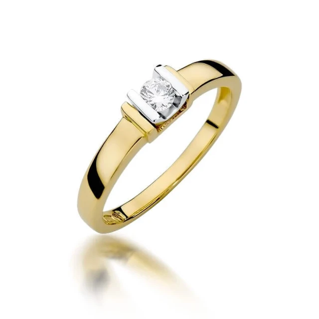 Gold Ring 585 mit Diamant Diamant Diamant 0.10ct