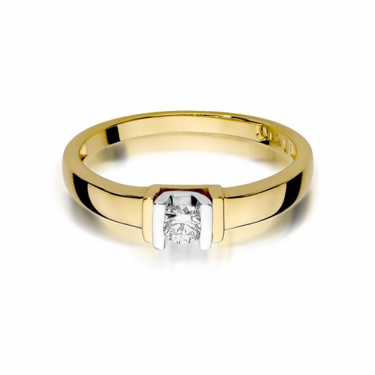 Złoty pierścionek z diamentem EY-343 0,10ct