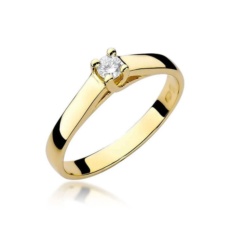 Złoty pierścionek z diamentem EY-70 0,10ct