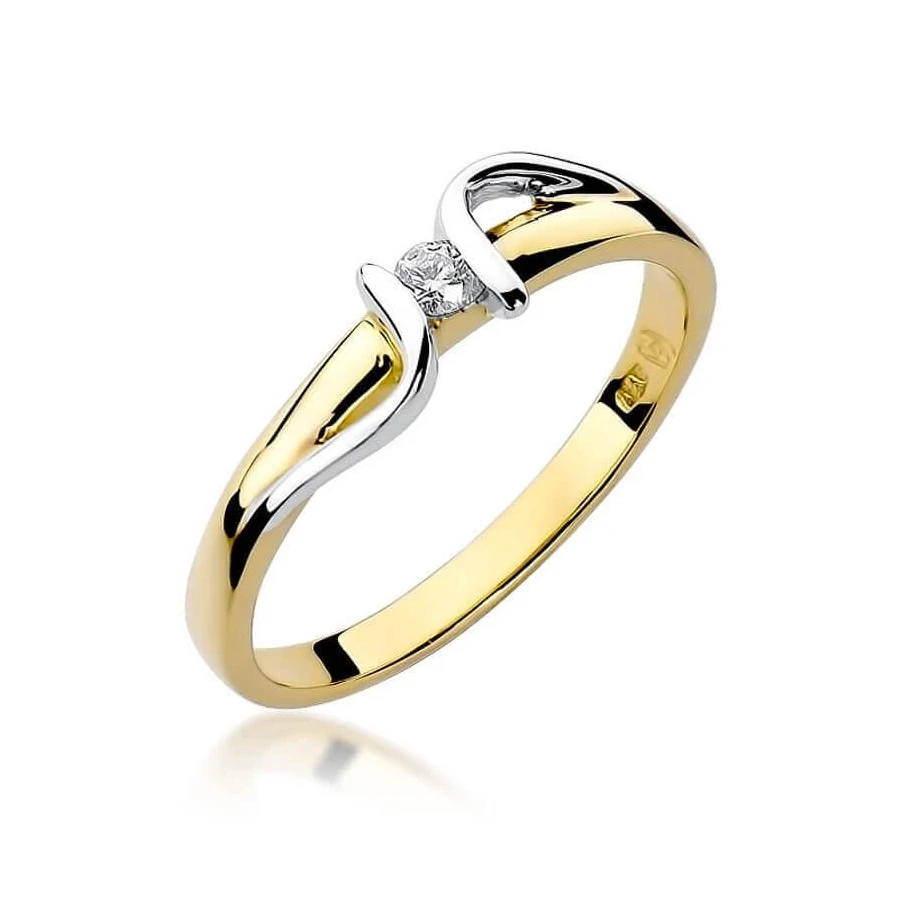 Złoty pierścionek z diamentem EY-25 0,05ct