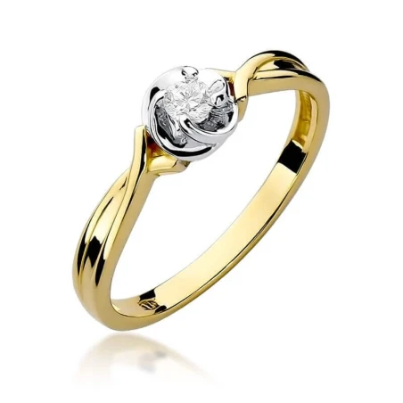 Złoty pierścionek z diamentem EY-329 0,10ct