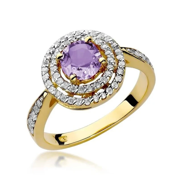 Gold Ring 585 mit Diamant-Amethyst 0,90ct