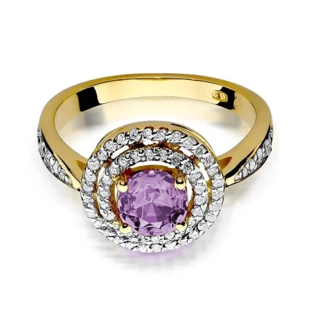 Gold Ring 585 mit Diamant-Amethyst 0,90ct