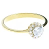 GOLD RING STONES FLOWER large zirkonia P2.1002 | ergold