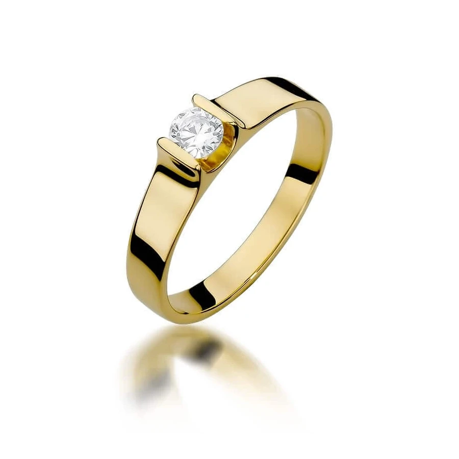 Złoty pierścionek z diamentem EY-388 0,23ct