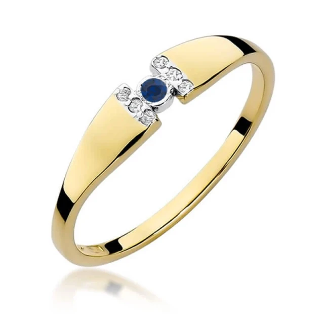 Goldring 585 mit Diamant Saphir 0.05ct