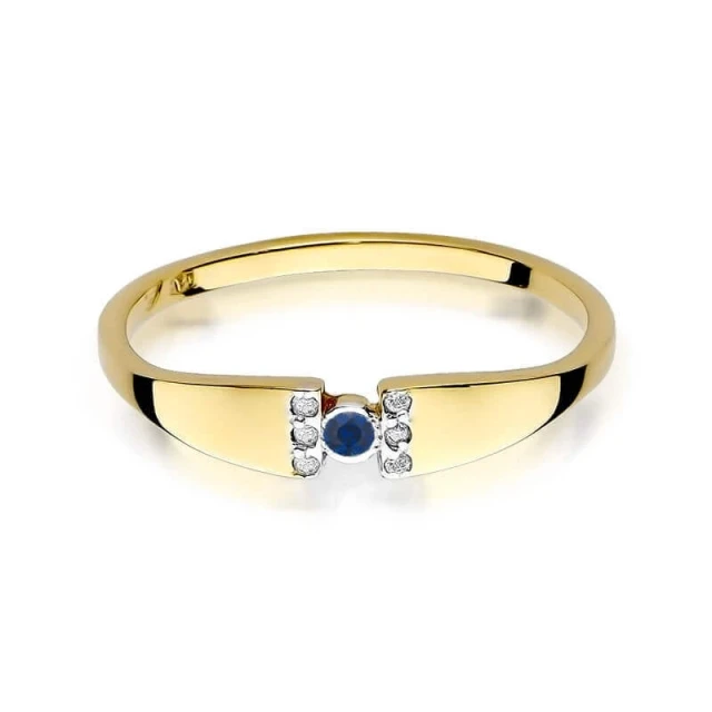 Goldring 585 mit Diamant Saphir 0.05ct