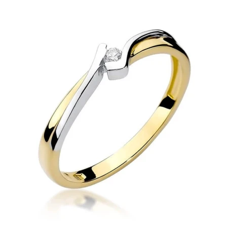 Złoty pierścionek z diamentem EY-181 0,04ct