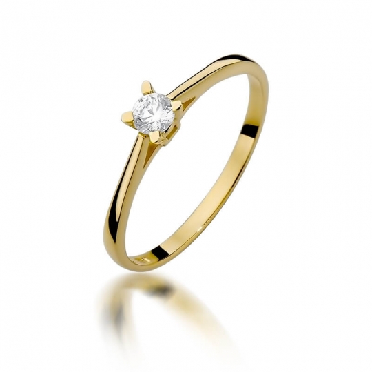 Złoty pierścionek z diamentem EY-392 0,15ct