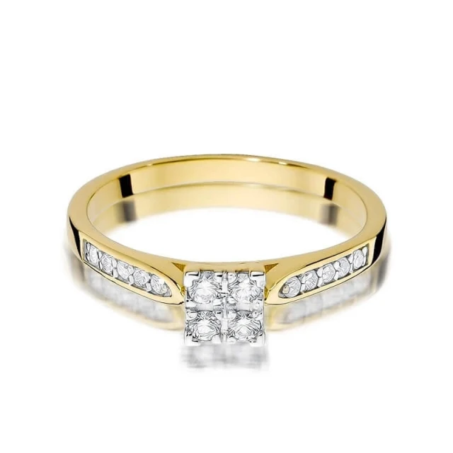 Gold Ring 585 mit Diamant Diamant Diamant 0.16ct