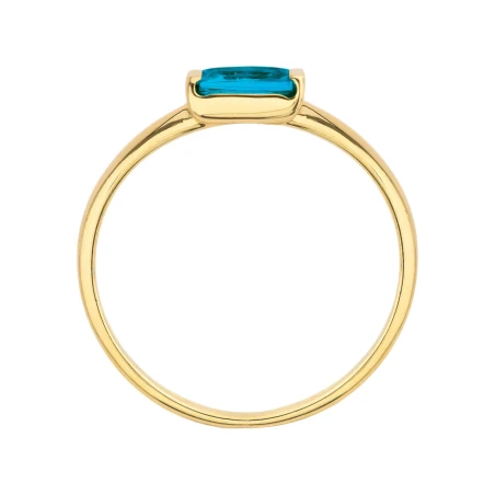 Złoty pierścionek delikatny turkusowy kamień