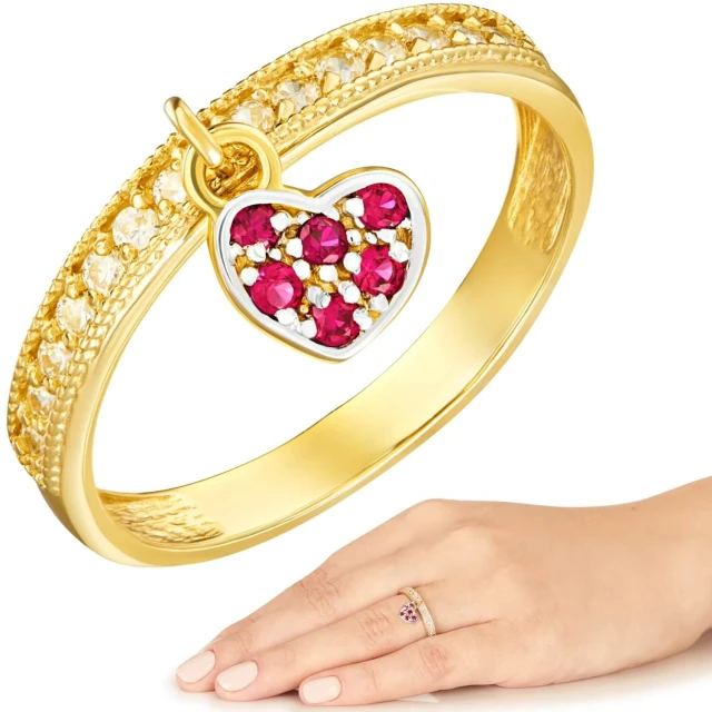 Gold Ring Hängendes Herz