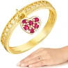 Gold Ring Hängendes Herz Rote Probe 585 P1.968czP| ergold