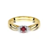 Złoty pierścionek z diamentem EY-428 rubin
