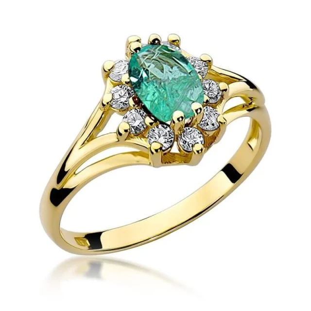 Gold Ring 585 mit Diamant Smaragd 0.80ct