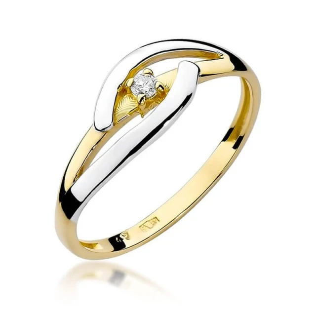 Gold Ring 585 mit Diamant Diamant Diamant 0.04ct