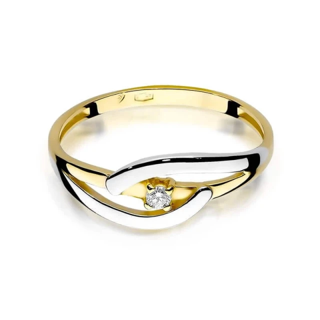 Gold Ring 585 mit Diamant Diamant Diamant 0.04ct