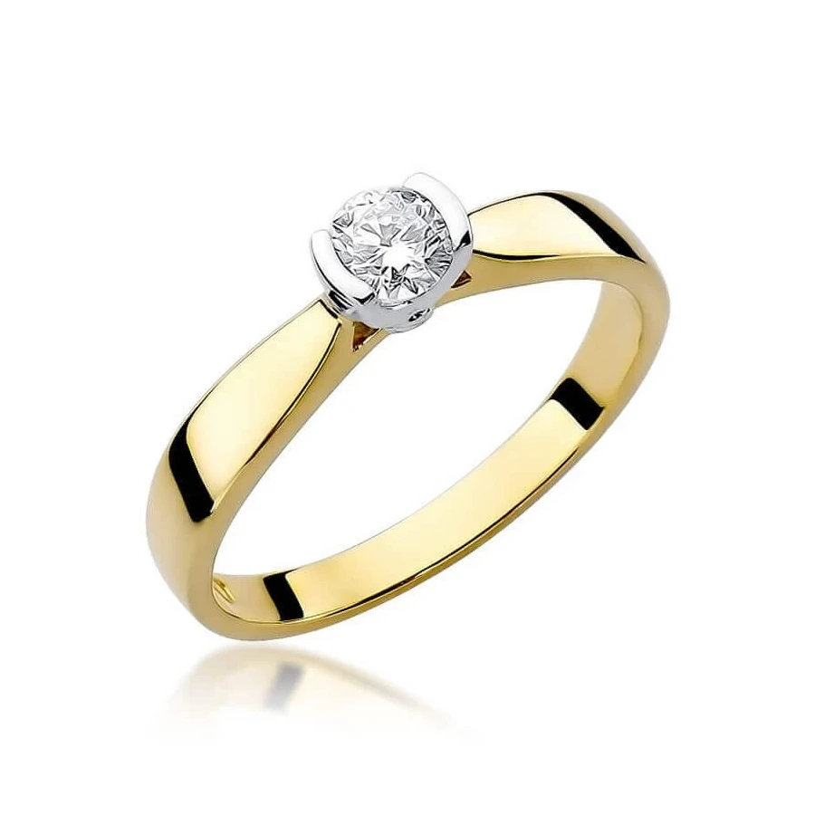 Złoty pierścionek z diamentem EY-223B 0,25ct