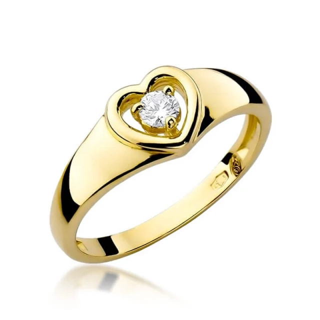 Gold Ring 585 mit Diamant Diamant Diamant 0.10ct