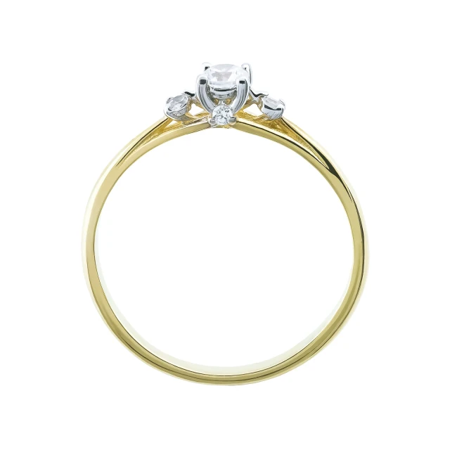 Delikatny zaręczynowy pierścionek cyrkonie 585