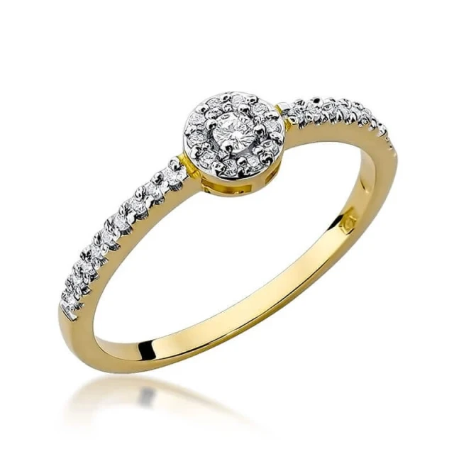 Gold Ring 585 mit Diamant Diamant Diamant 0.19ct