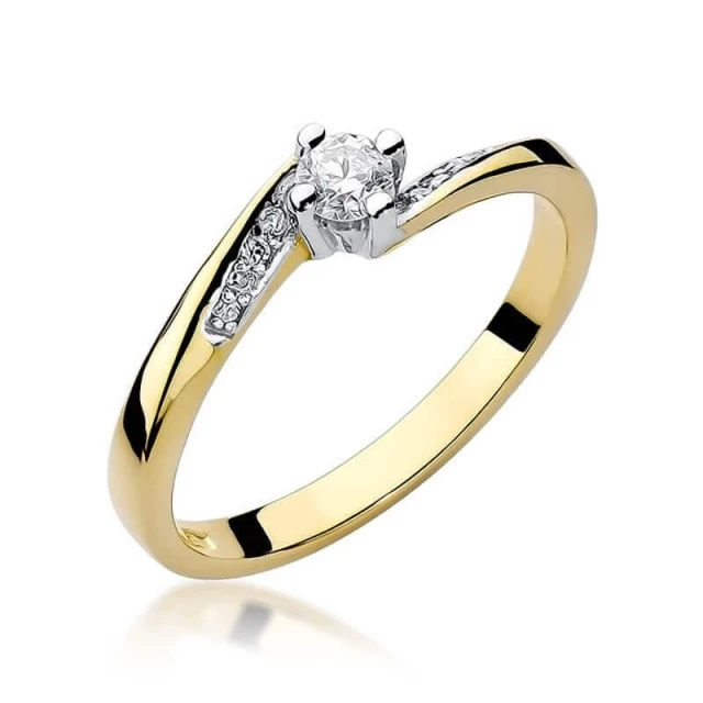 Gold Ring 585 mit Diamant Diamant Diamant 0.19ct