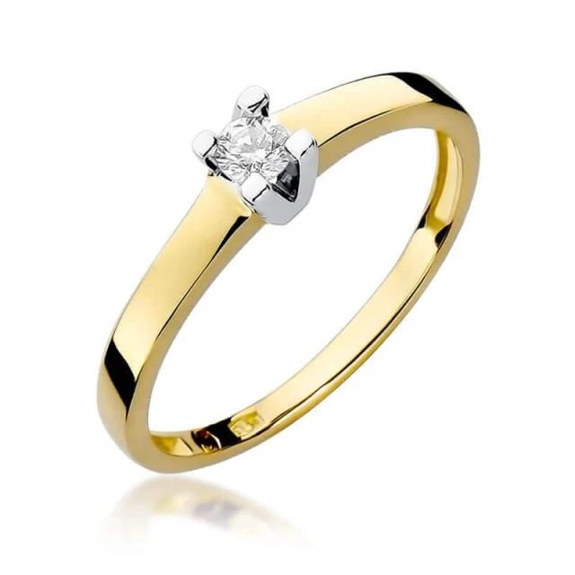 Gold Ring 585 mit Diamant Diamant Diamant 0.12ct