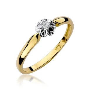Złoty pierścionek z diamentem EY-187 0,04ct