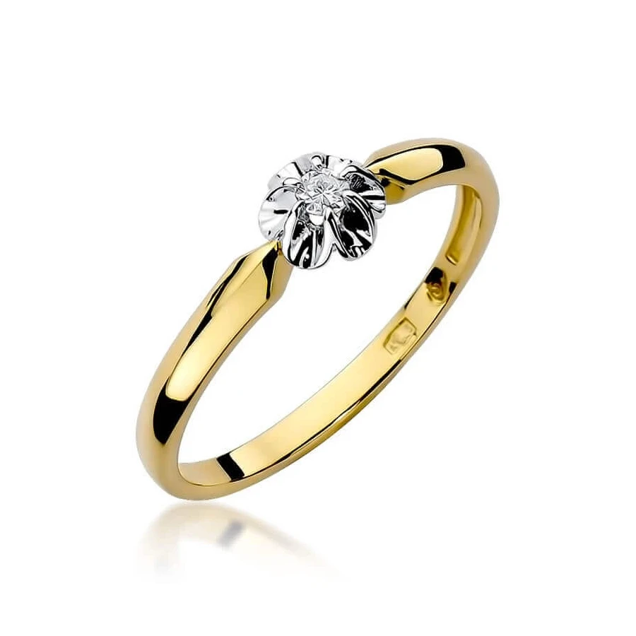 Złoty pierścionek z diamentem EY-187 0,04ct