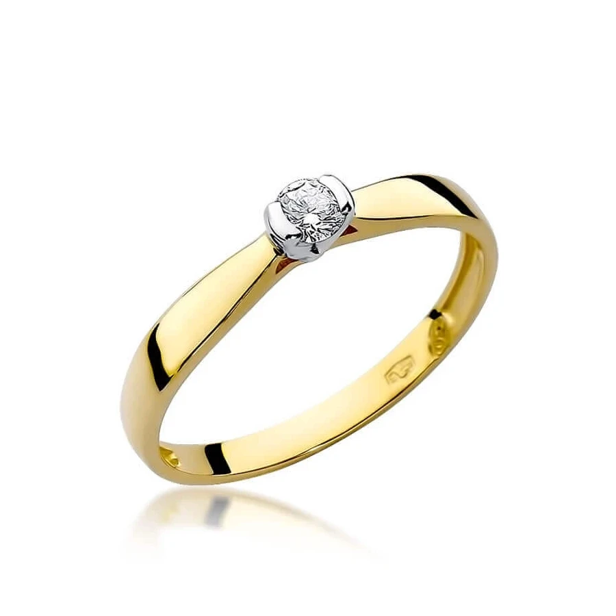 Złoty pierścionek z diamentem EY-223 0,08ct