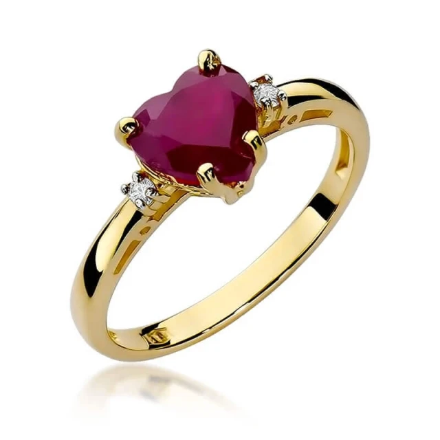 Gold Ring 585 mit Diamant Rubin 1,70ct