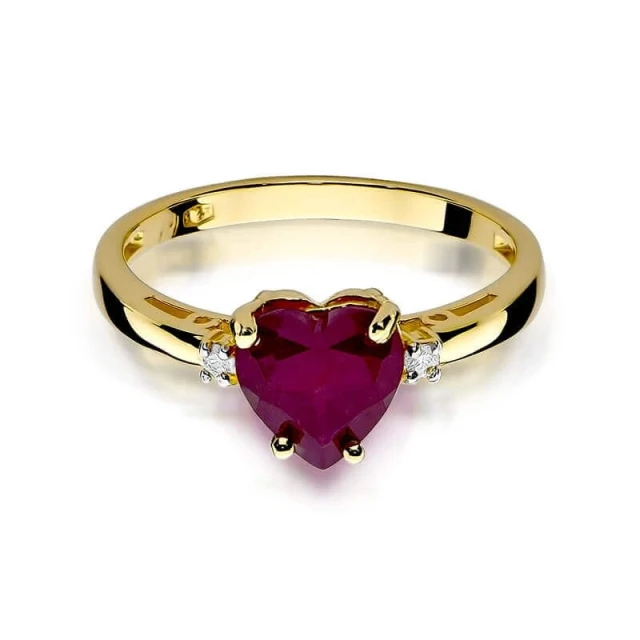 Gold Ring 585 mit Diamant Rubin 1,70ct