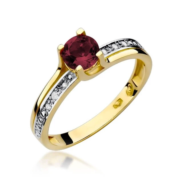 Gold Ring 585 mit Diamant Navy Blue 0.60ct