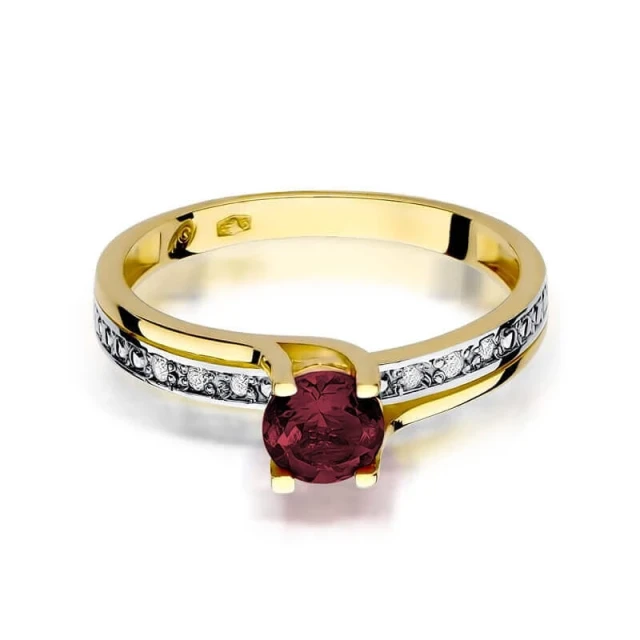 Gold Ring 585 mit Diamant Navy Blue 0.60ct