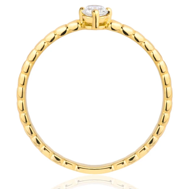 Goldring mit Zirkonia SQUARE