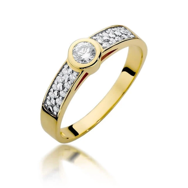 Gold Ring 585 mit Diamant Diamant Diamant 0.15ct