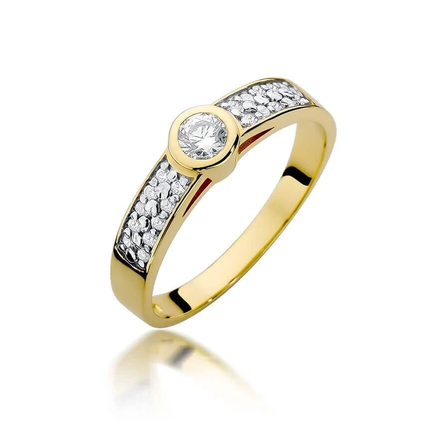 Złoty pierścionek z diamentem EY-389 0,35ct