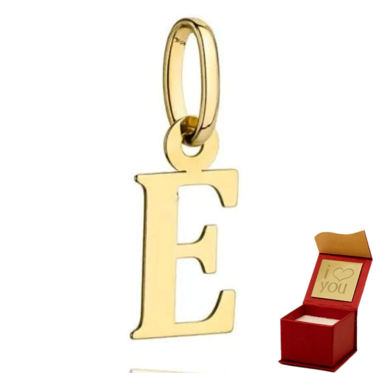 Zawieszka złota literka E
