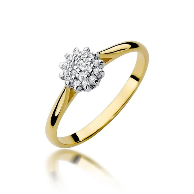 Gold Ring 585 mit Diamant Diamant Diamant 0.10ct