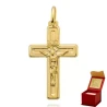 ⭐ Krzyżyk złoty błyszczący z ukrzyżowanym Jezusem ♥ Ergold